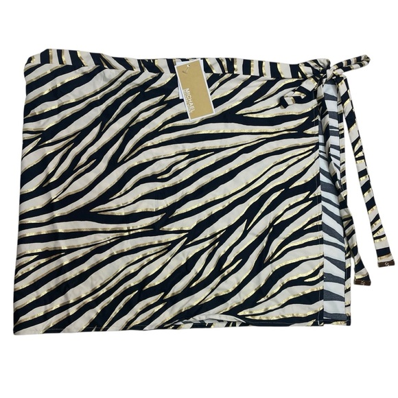 MICHAEL Michael Kors Short Pareo Cover Up Shimmer Tiger XS/S New - Picture 1 of 7